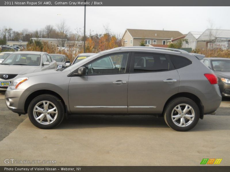 Gotham Gray Metallic / Black 2011 Nissan Rogue SV AWD