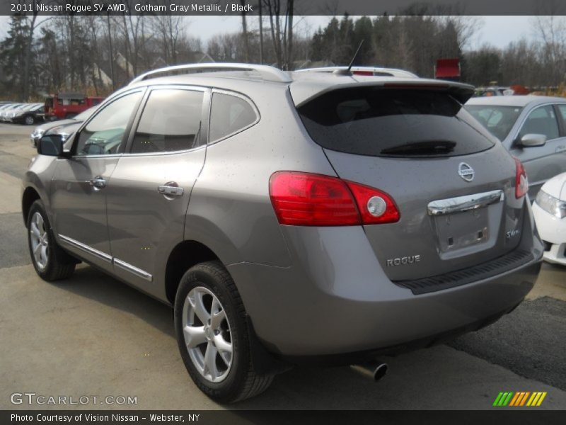 Gotham Gray Metallic / Black 2011 Nissan Rogue SV AWD