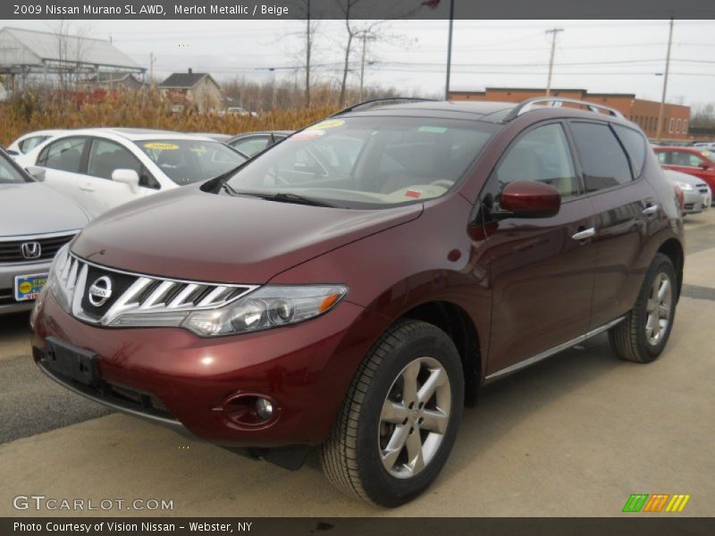 Merlot Metallic / Beige 2009 Nissan Murano SL AWD