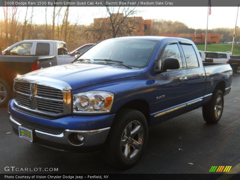 Electric Blue Pearl / Medium Slate Gray 2008 Dodge Ram 1500 Big Horn Edition Quad Cab 4x4