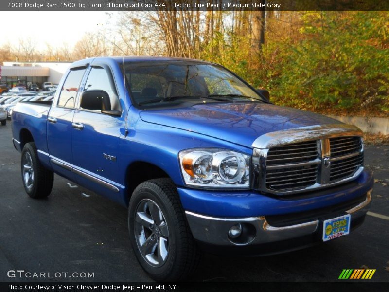 Electric Blue Pearl / Medium Slate Gray 2008 Dodge Ram 1500 Big Horn Edition Quad Cab 4x4