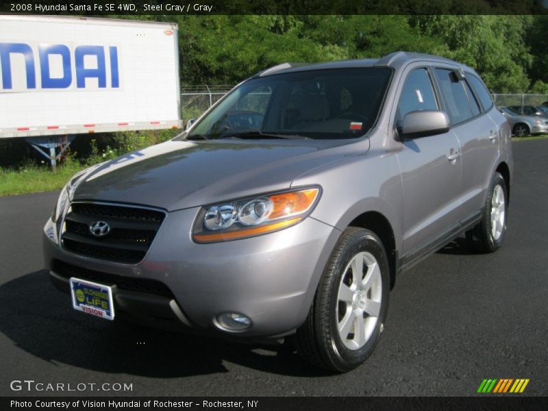 Steel Gray / Gray 2008 Hyundai Santa Fe SE 4WD