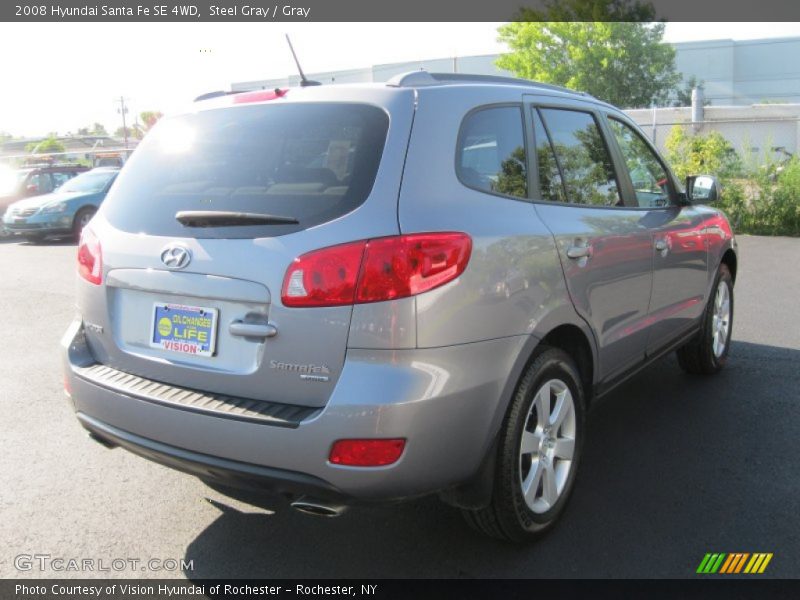 Steel Gray / Gray 2008 Hyundai Santa Fe SE 4WD