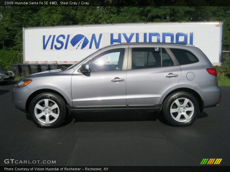 Steel Gray / Gray 2008 Hyundai Santa Fe SE 4WD