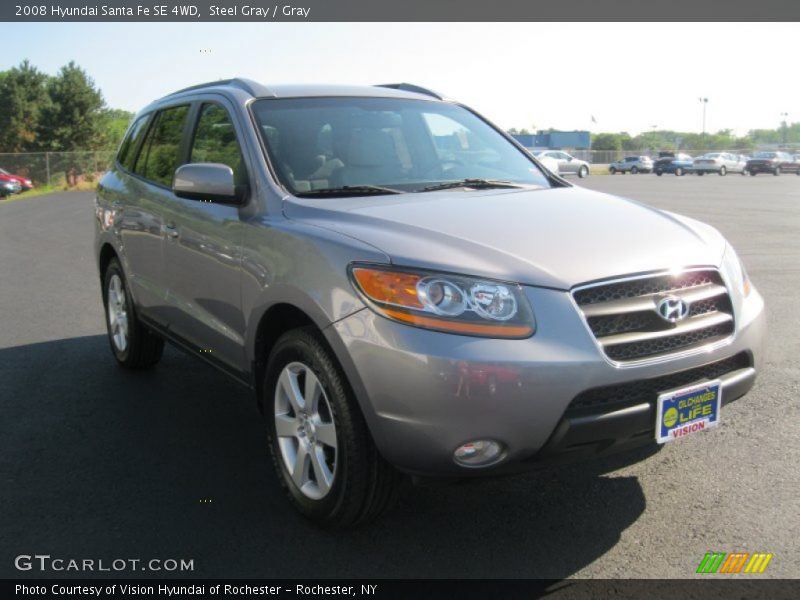 Steel Gray / Gray 2008 Hyundai Santa Fe SE 4WD