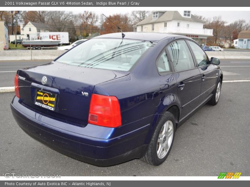 Indigo Blue Pearl / Gray 2001 Volkswagen Passat GLX V6 4Motion Sedan