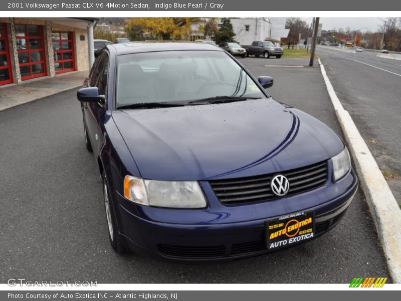 Indigo Blue Pearl / Gray 2001 Volkswagen Passat GLX V6 4Motion Sedan