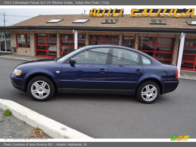 Indigo Blue Pearl / Gray 2001 Volkswagen Passat GLX V6 4Motion Sedan