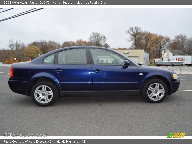 Indigo Blue Pearl / Gray 2001 Volkswagen Passat GLX V6 4Motion Sedan