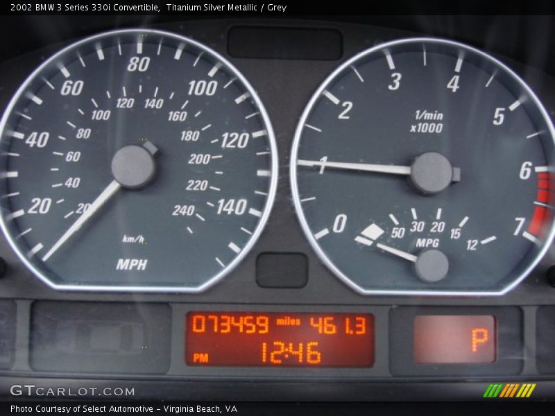 Titanium Silver Metallic / Grey 2002 BMW 3 Series 330i Convertible