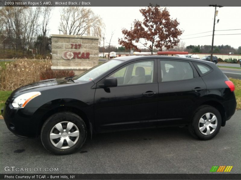 Wicked Black / Black 2009 Nissan Rogue S AWD