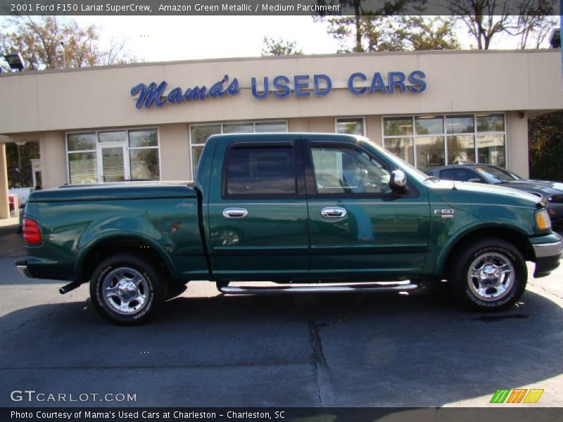 Amazon Green Metallic / Medium Parchment 2001 Ford F150 Lariat SuperCrew