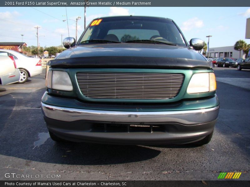 Amazon Green Metallic / Medium Parchment 2001 Ford F150 Lariat SuperCrew