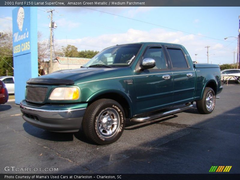 Amazon Green Metallic / Medium Parchment 2001 Ford F150 Lariat SuperCrew