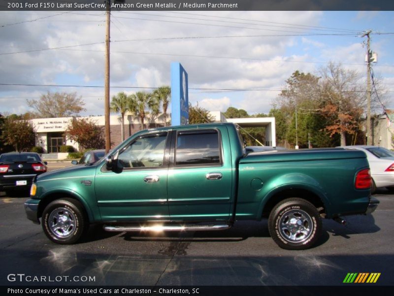 Amazon Green Metallic / Medium Parchment 2001 Ford F150 Lariat SuperCrew