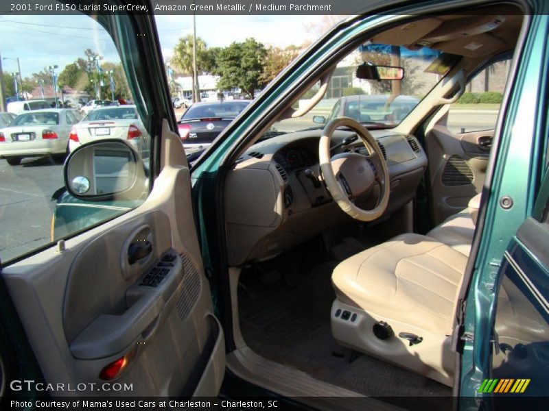 Amazon Green Metallic / Medium Parchment 2001 Ford F150 Lariat SuperCrew