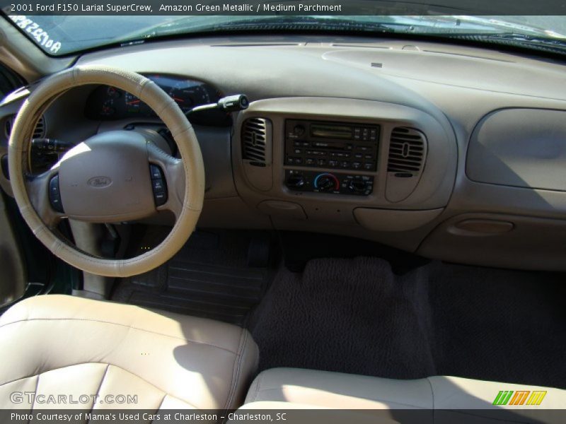 Amazon Green Metallic / Medium Parchment 2001 Ford F150 Lariat SuperCrew