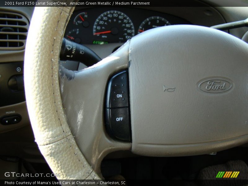Amazon Green Metallic / Medium Parchment 2001 Ford F150 Lariat SuperCrew