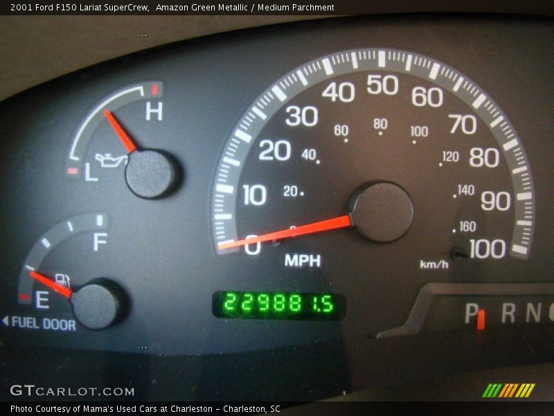 Amazon Green Metallic / Medium Parchment 2001 Ford F150 Lariat SuperCrew