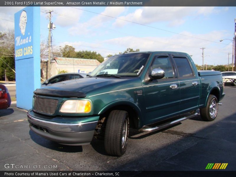 Amazon Green Metallic / Medium Parchment 2001 Ford F150 Lariat SuperCrew