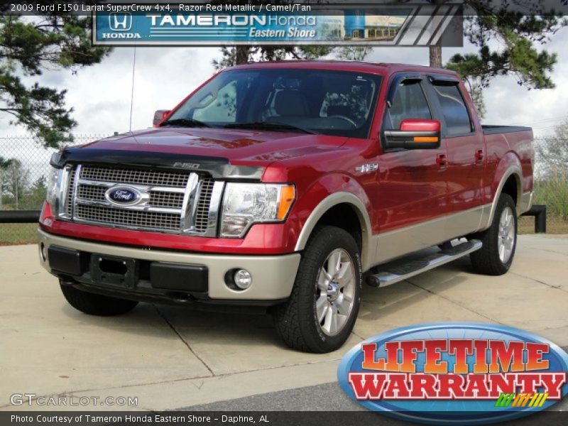 Razor Red Metallic / Camel/Tan 2009 Ford F150 Lariat SuperCrew 4x4