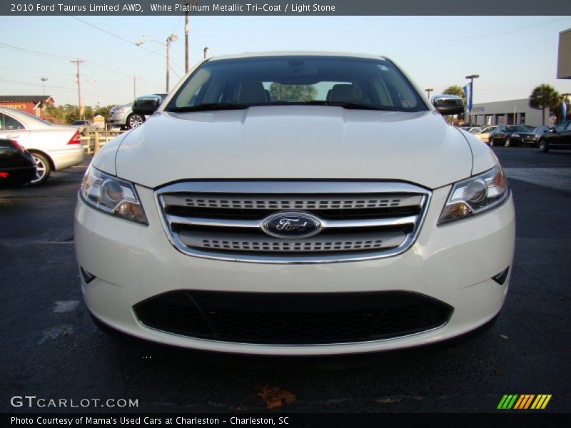 White Platinum Metallic Tri-Coat / Light Stone 2010 Ford Taurus Limited AWD