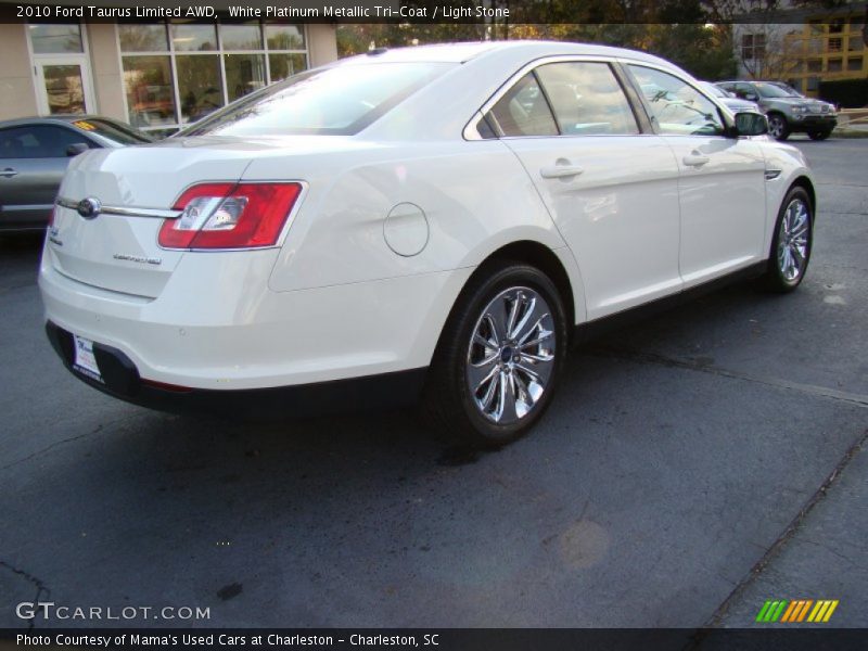 White Platinum Metallic Tri-Coat / Light Stone 2010 Ford Taurus Limited AWD