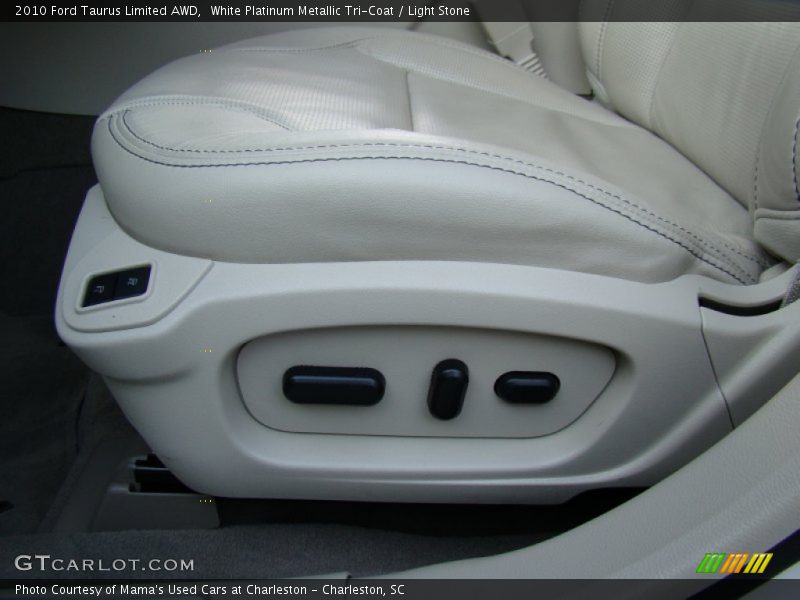 White Platinum Metallic Tri-Coat / Light Stone 2010 Ford Taurus Limited AWD