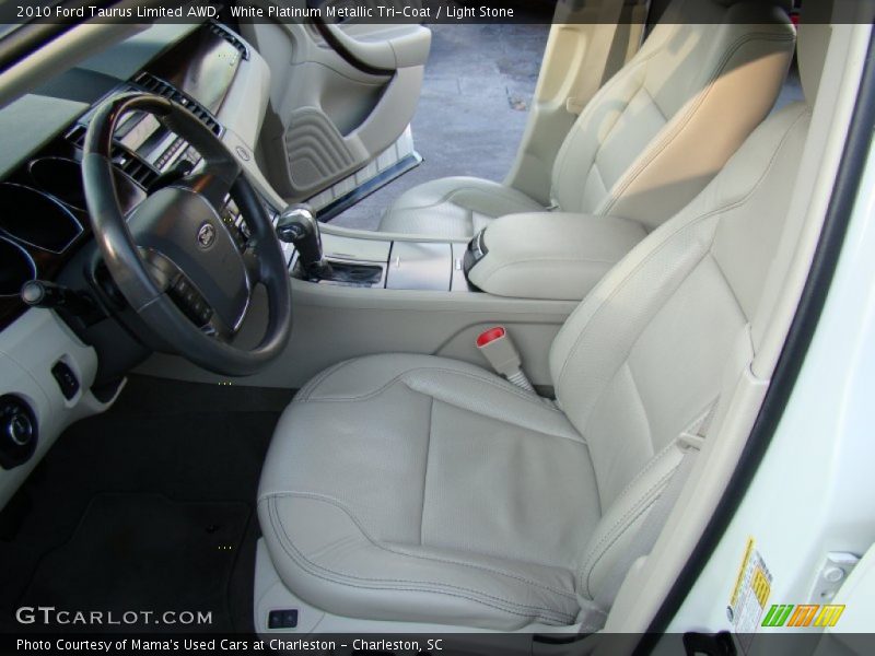 White Platinum Metallic Tri-Coat / Light Stone 2010 Ford Taurus Limited AWD