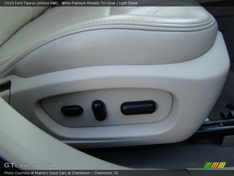 White Platinum Metallic Tri-Coat / Light Stone 2010 Ford Taurus Limited AWD