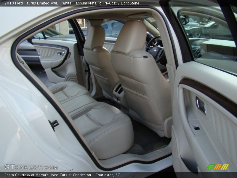 White Platinum Metallic Tri-Coat / Light Stone 2010 Ford Taurus Limited AWD