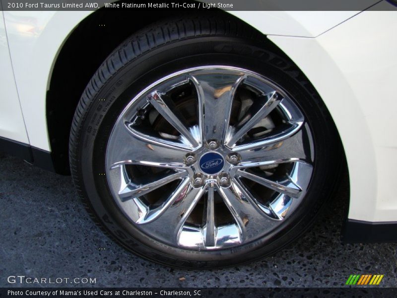 White Platinum Metallic Tri-Coat / Light Stone 2010 Ford Taurus Limited AWD