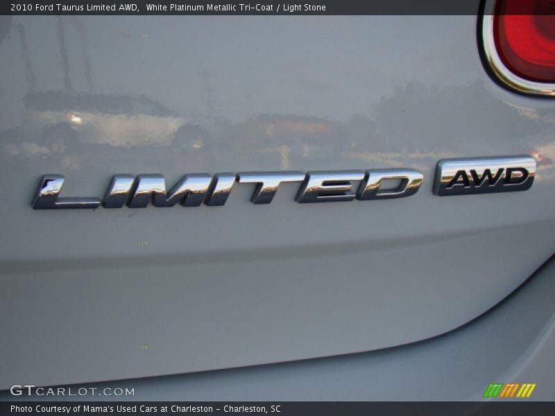 White Platinum Metallic Tri-Coat / Light Stone 2010 Ford Taurus Limited AWD