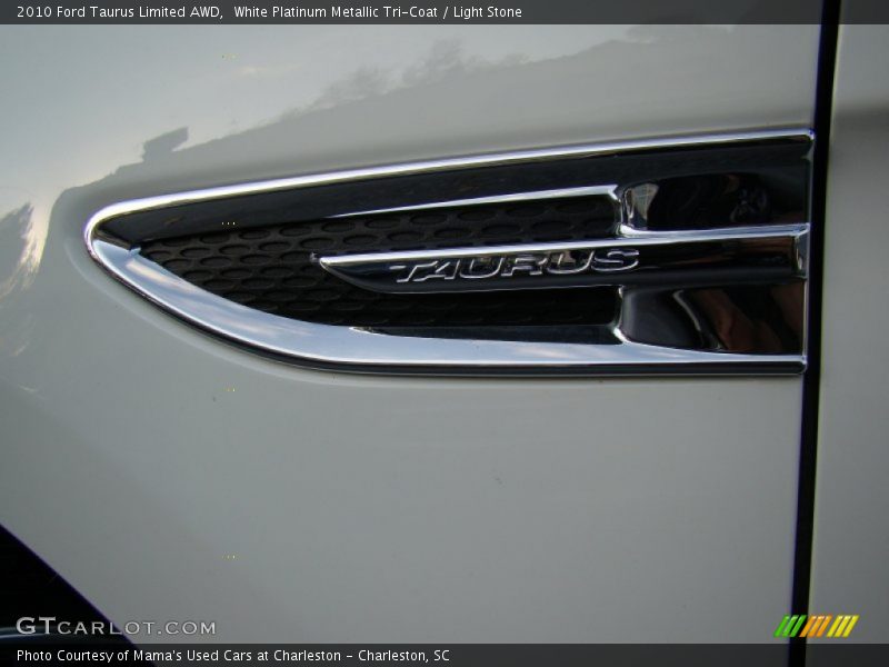 White Platinum Metallic Tri-Coat / Light Stone 2010 Ford Taurus Limited AWD