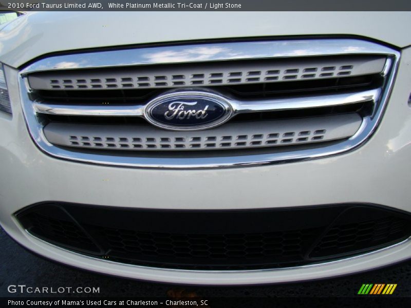 White Platinum Metallic Tri-Coat / Light Stone 2010 Ford Taurus Limited AWD