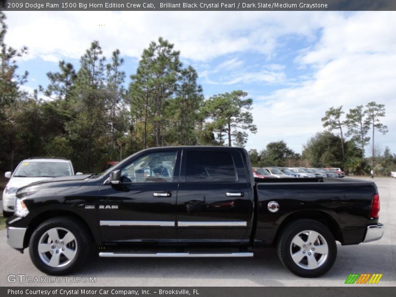 Brilliant Black Crystal Pearl / Dark Slate/Medium Graystone 2009 Dodge Ram 1500 Big Horn Edition Crew Cab