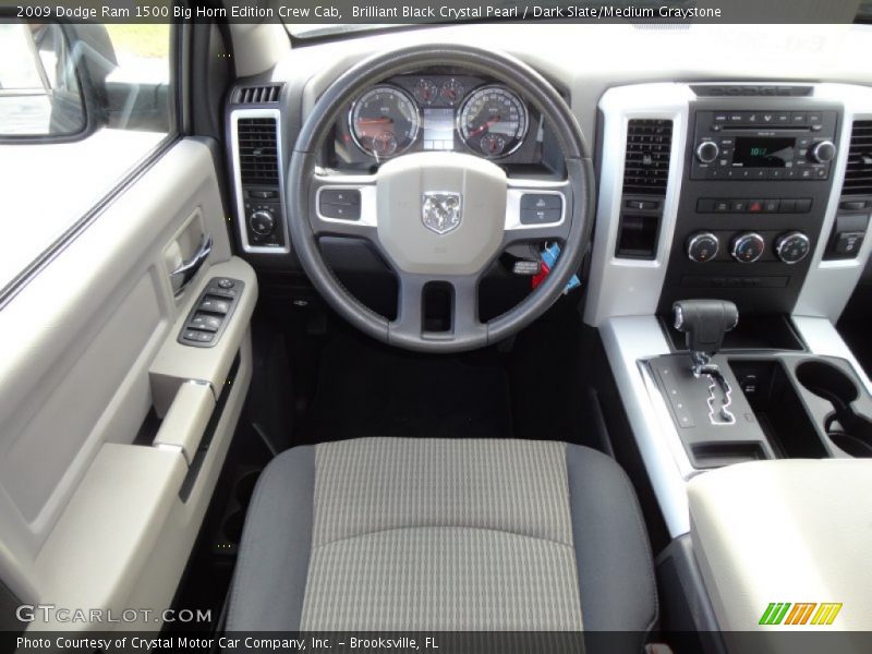 Brilliant Black Crystal Pearl / Dark Slate/Medium Graystone 2009 Dodge Ram 1500 Big Horn Edition Crew Cab