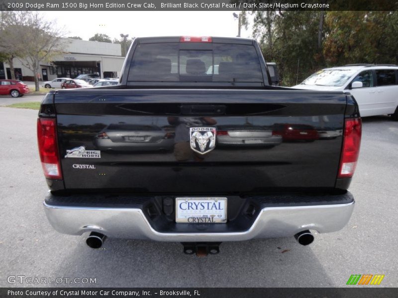 Brilliant Black Crystal Pearl / Dark Slate/Medium Graystone 2009 Dodge Ram 1500 Big Horn Edition Crew Cab