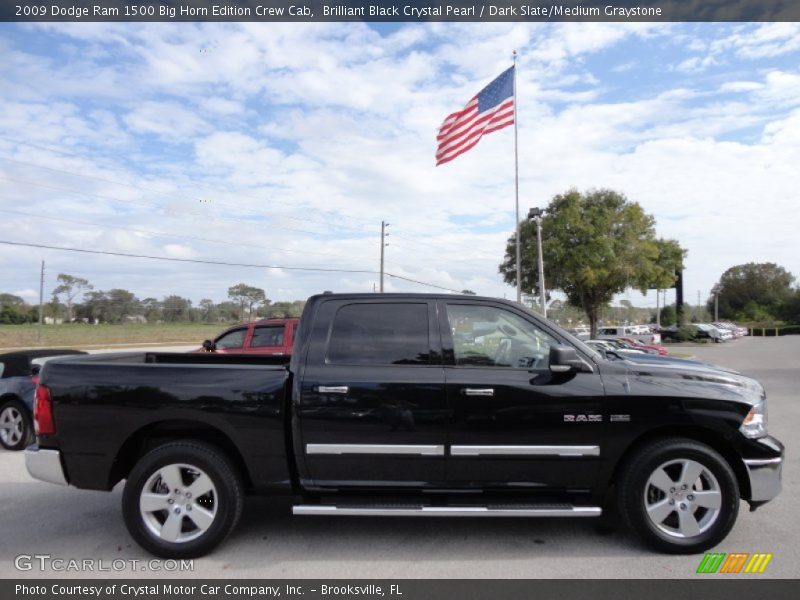 Brilliant Black Crystal Pearl / Dark Slate/Medium Graystone 2009 Dodge Ram 1500 Big Horn Edition Crew Cab