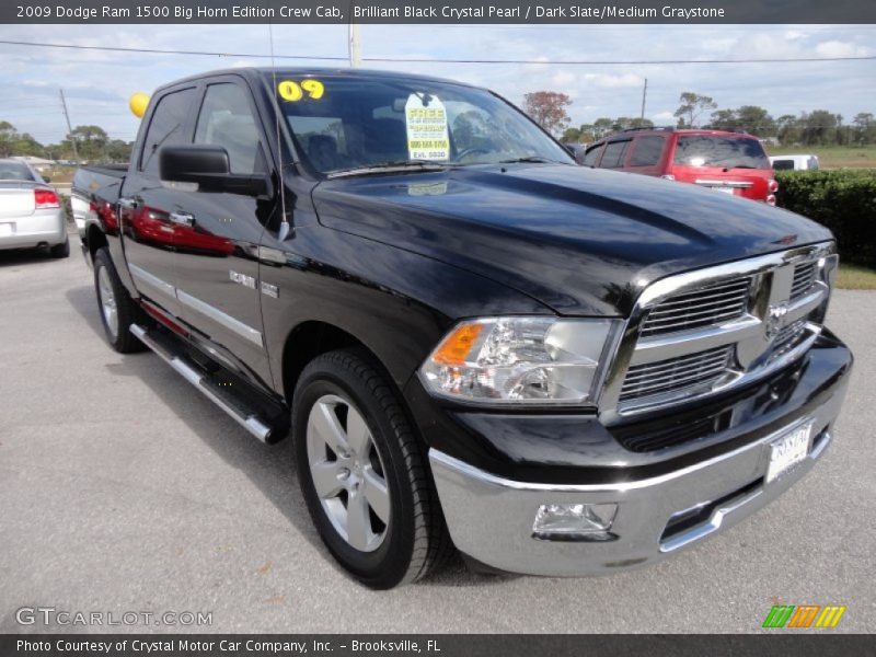 Brilliant Black Crystal Pearl / Dark Slate/Medium Graystone 2009 Dodge Ram 1500 Big Horn Edition Crew Cab