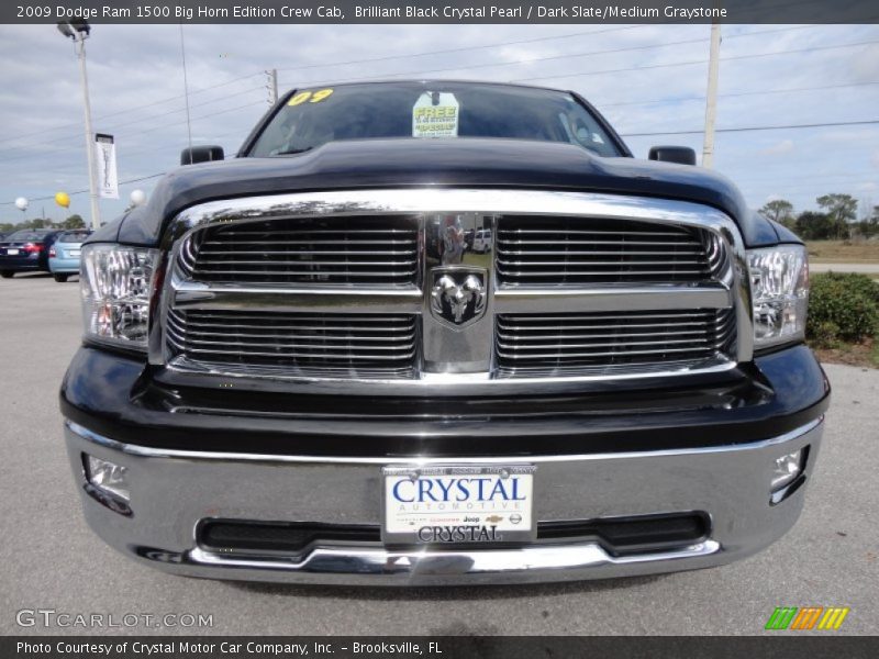 Brilliant Black Crystal Pearl / Dark Slate/Medium Graystone 2009 Dodge Ram 1500 Big Horn Edition Crew Cab