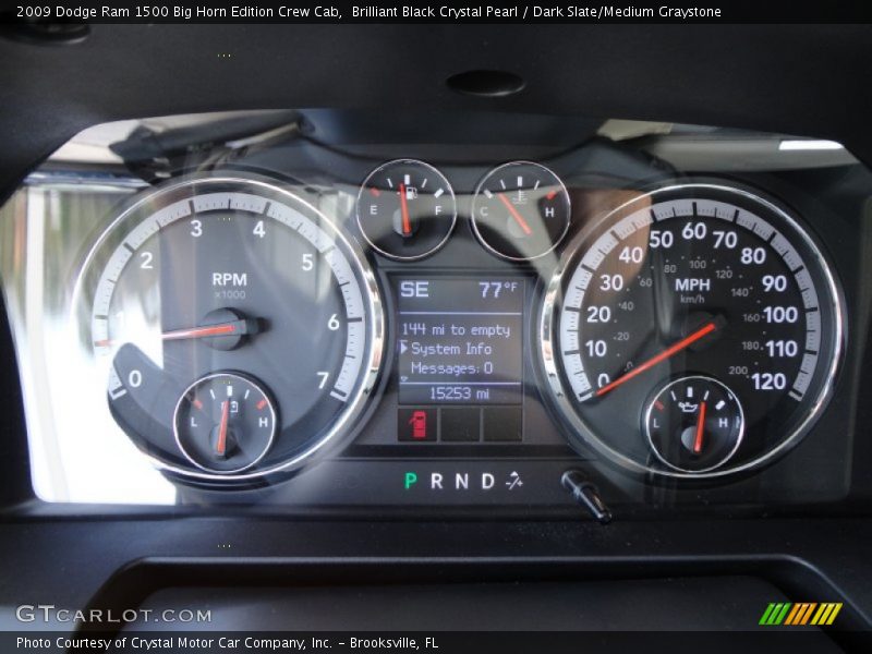 Brilliant Black Crystal Pearl / Dark Slate/Medium Graystone 2009 Dodge Ram 1500 Big Horn Edition Crew Cab