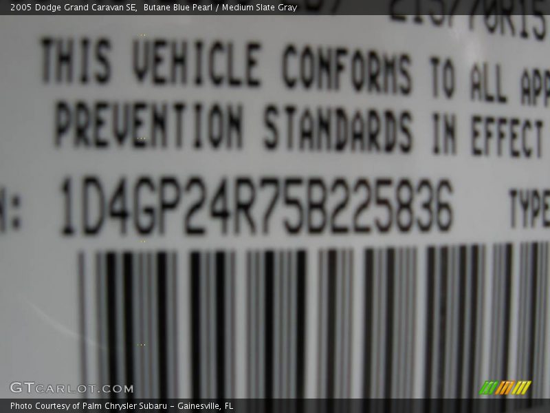 Butane Blue Pearl / Medium Slate Gray 2005 Dodge Grand Caravan SE