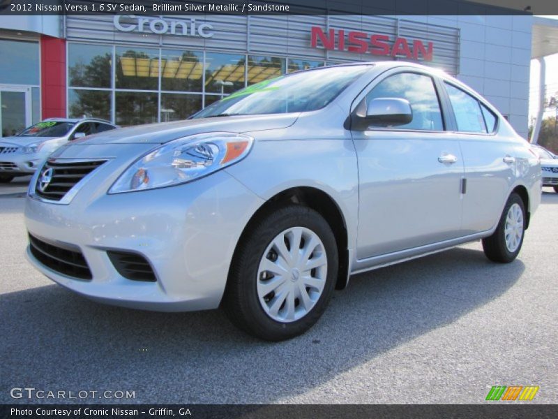Brilliant Silver Metallic / Sandstone 2012 Nissan Versa 1.6 SV Sedan