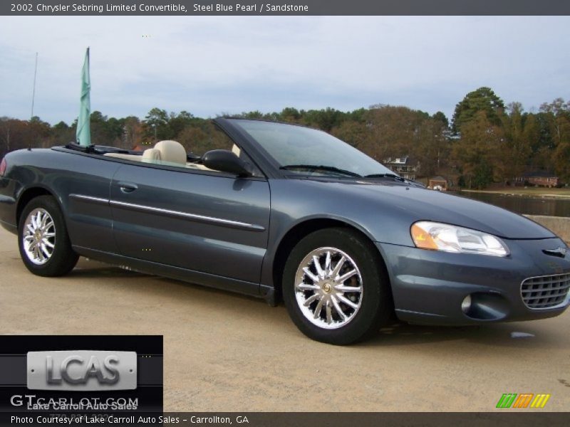 Steel Blue Pearl / Sandstone 2002 Chrysler Sebring Limited Convertible