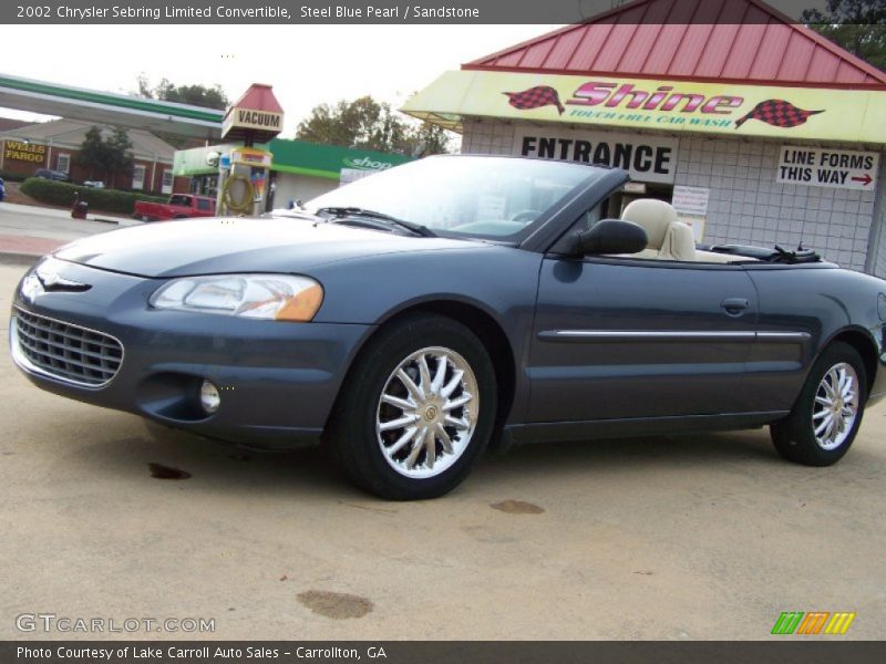 Steel Blue Pearl / Sandstone 2002 Chrysler Sebring Limited Convertible
