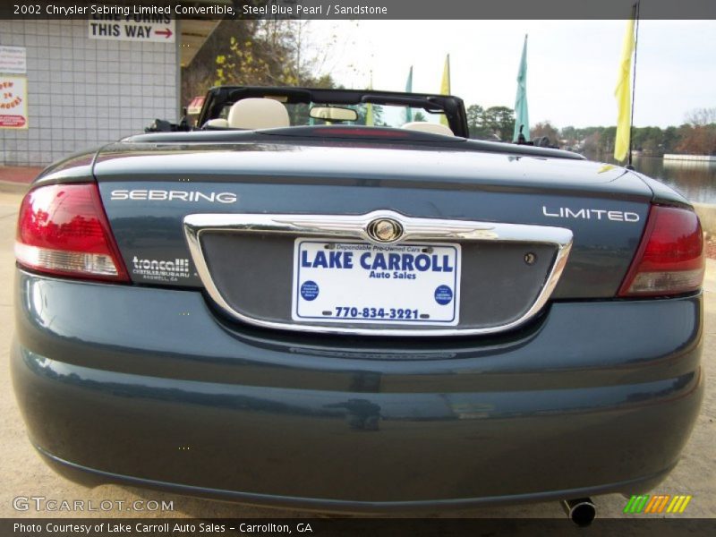 Steel Blue Pearl / Sandstone 2002 Chrysler Sebring Limited Convertible