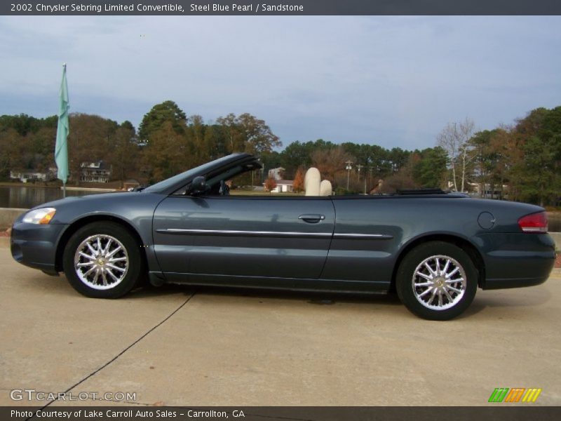 Steel Blue Pearl / Sandstone 2002 Chrysler Sebring Limited Convertible