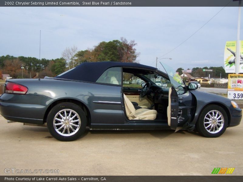 Steel Blue Pearl / Sandstone 2002 Chrysler Sebring Limited Convertible