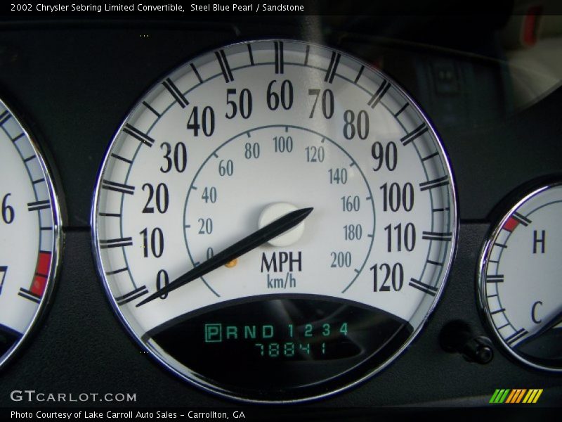 Steel Blue Pearl / Sandstone 2002 Chrysler Sebring Limited Convertible
